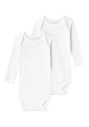 2 Pack Long Sleeve Bodysuit - White