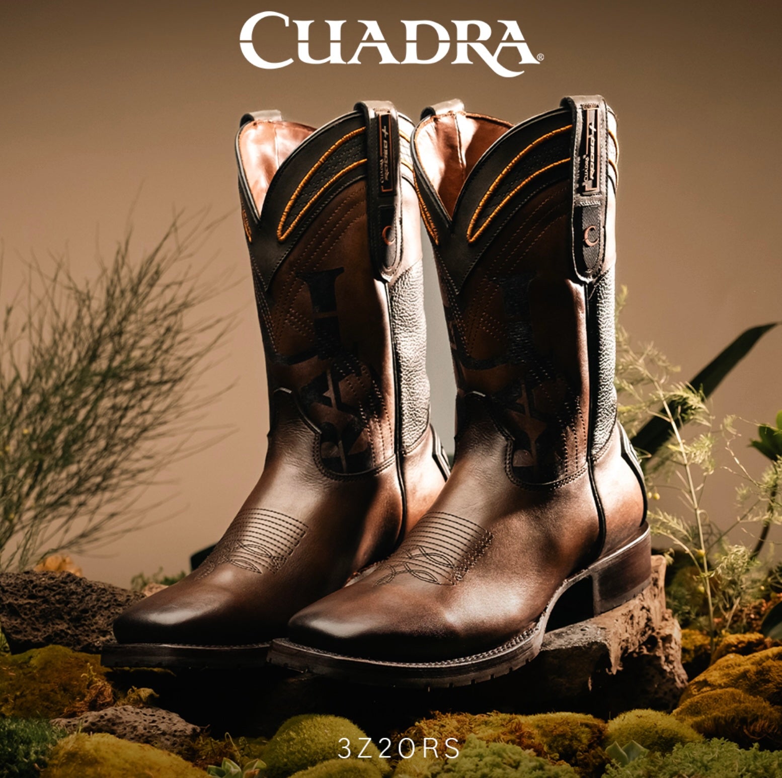 3Z20RS - Cuadra honey western cowboy rodeo cowhide leather boots