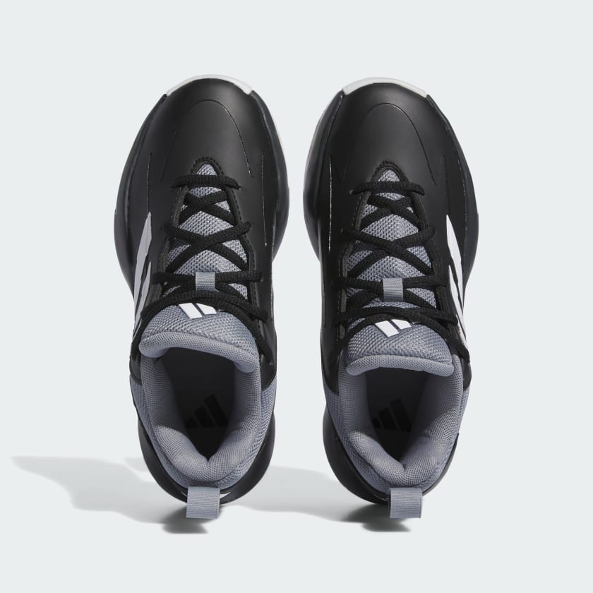 ADIDAS JUNIOR CROSS 'EM UP SELECT WIDE BLACK/GREY BASKETBALL SHOES