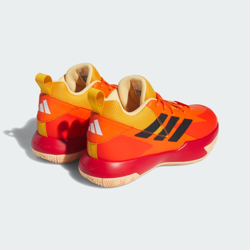 ADIDAS JUNIOR CROSS 'EM UP SELECT WIDE ORANGE/BLACK BASKETBALL SHOES