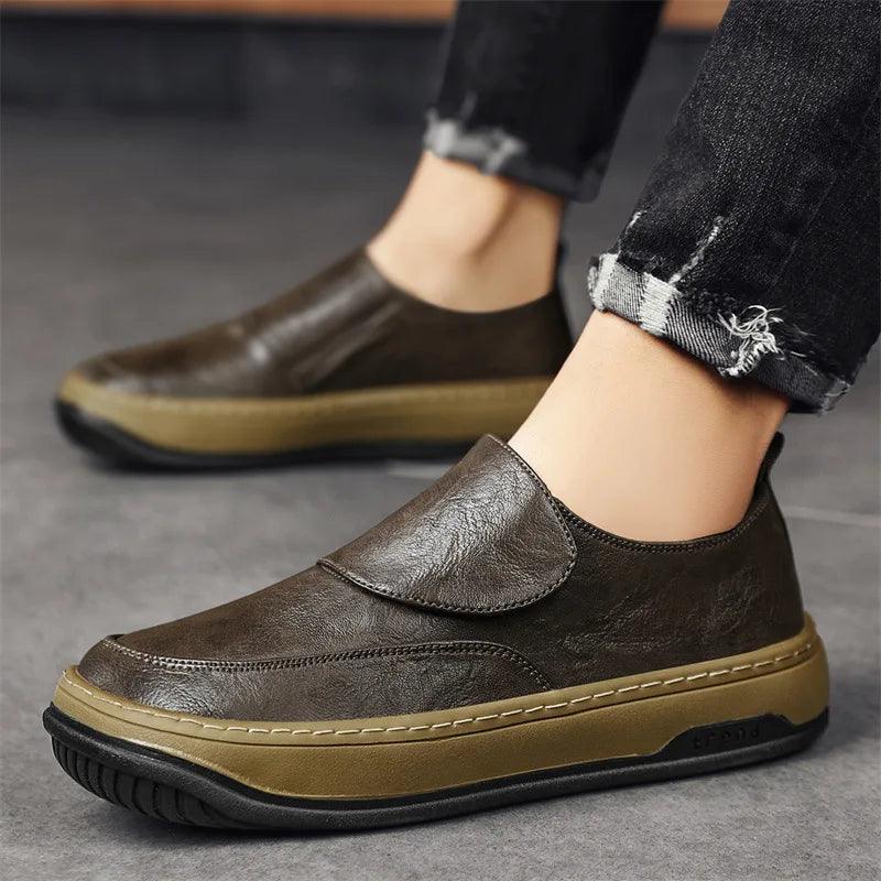 AMCS315 Men's Casual Shoes - Leather Loafer - Comfortable Sneakers