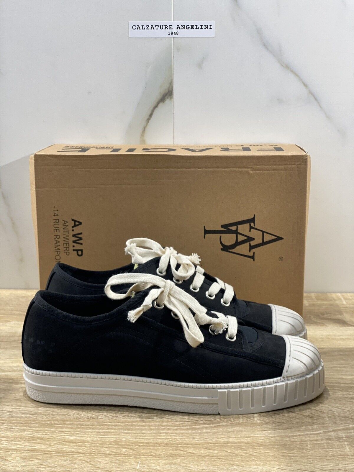 AWP Antwerp Sneaker uomo van dick pelle nero casual sneaker 45