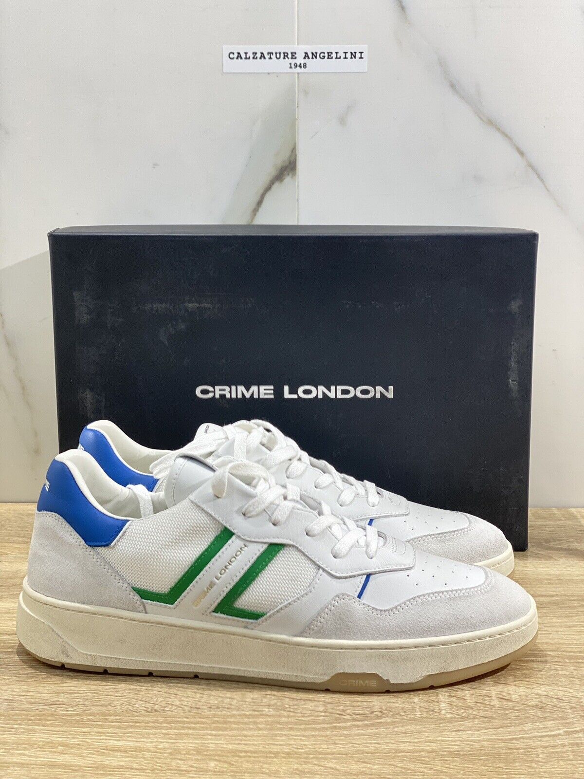 Crime London Sneaker Uomo Limited Bianca Pelle Casual Sneaker 44