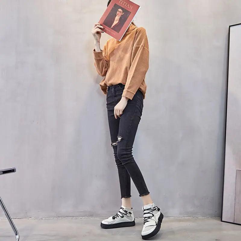 G28 Women's Casual Shoes - High Top Sneakers - Leather Boots