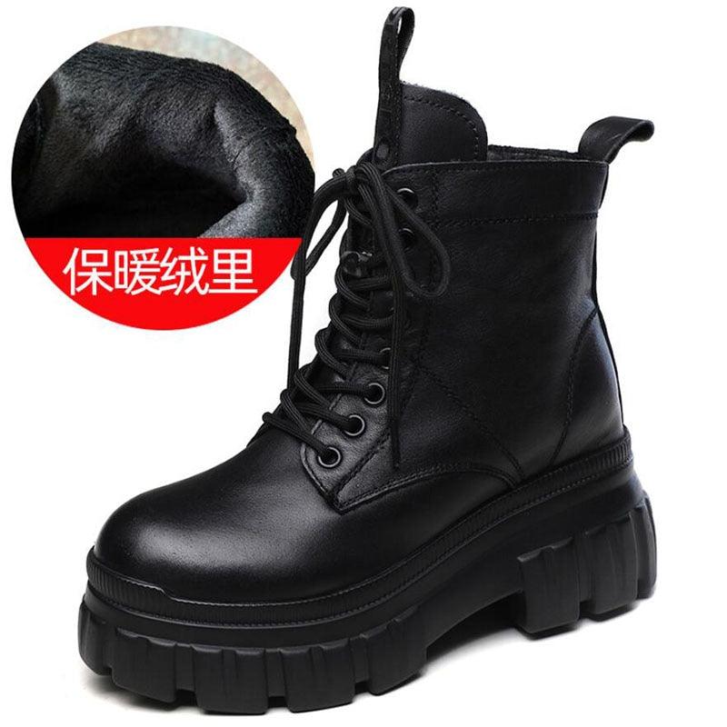 Handmade Leather Ankle Boots: TJ333 Women's Casual Flat Shoes