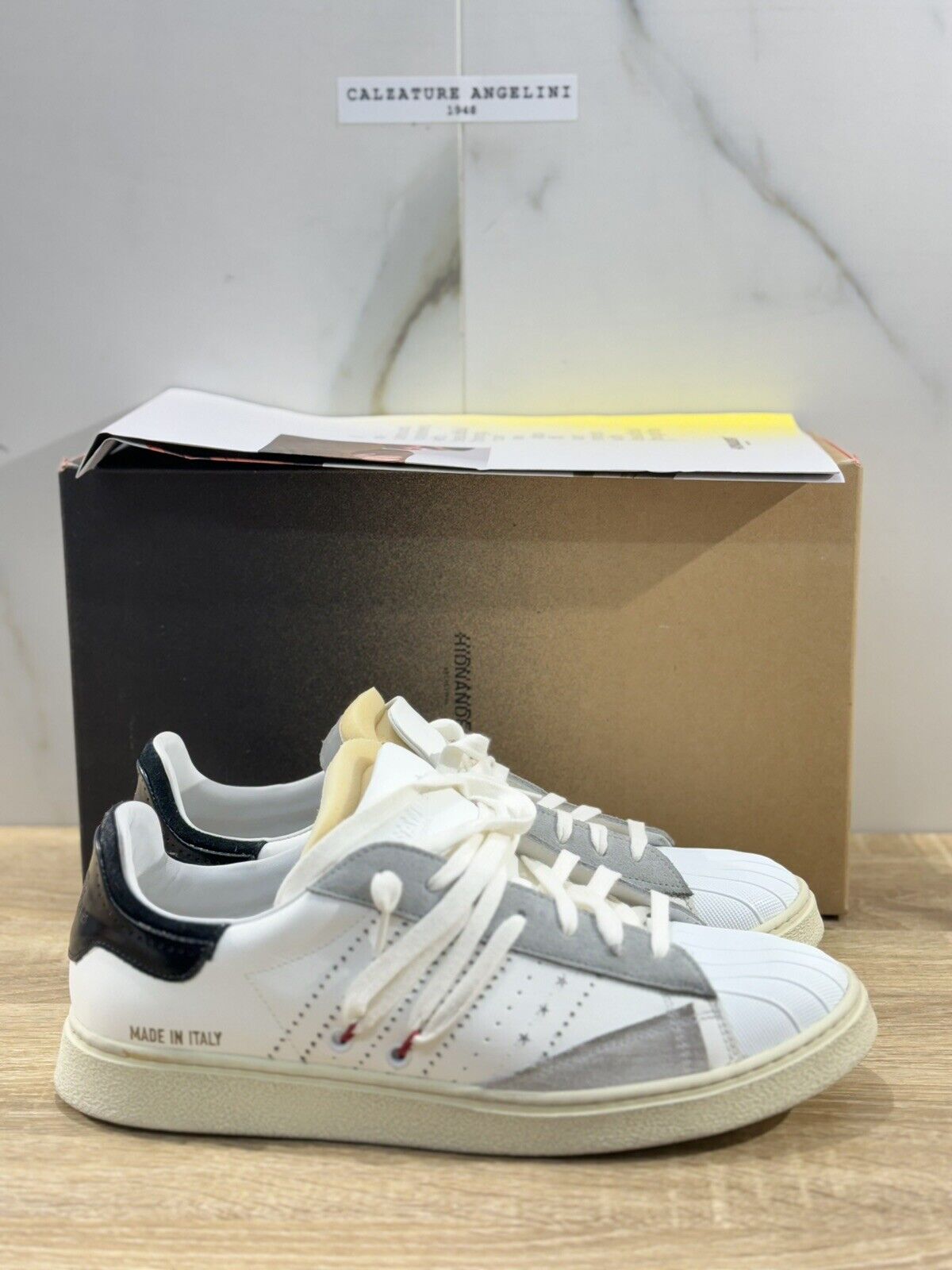 Hidnander Sneaker Uomo Stripeless Pelle White Luxury Casual Sneaker Uo