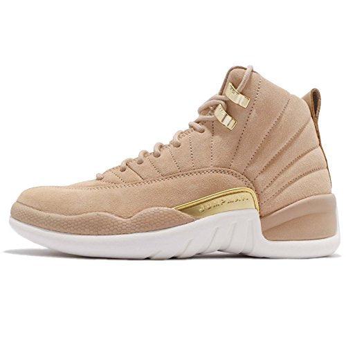 Nike Air Jordan 12 Retro Women's Shoes Vachetta Nike Gold Sneakers