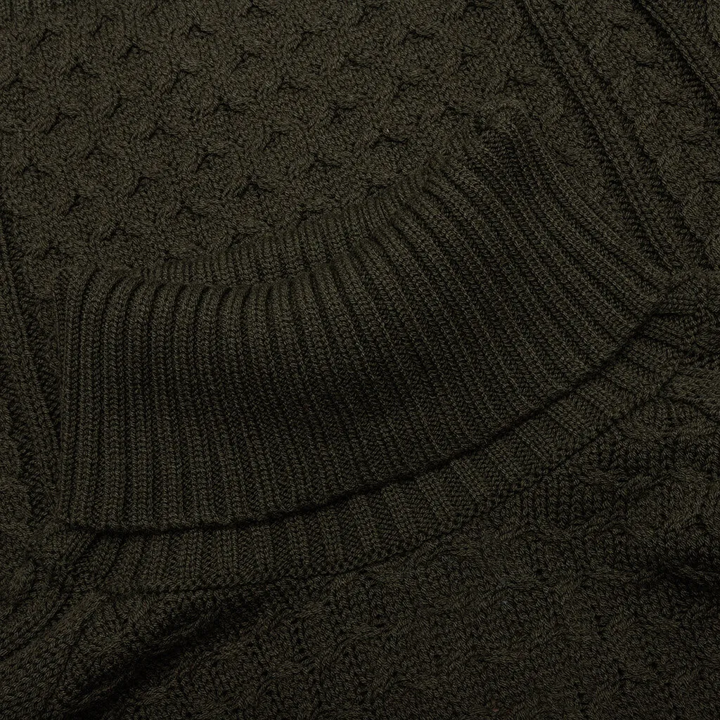 Nike Life Cable Knit Turtleneck Sweater - Cargo Khaki