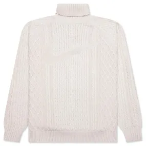 Nike Life Cable Knit Turtleneck Sweater - Light Bone