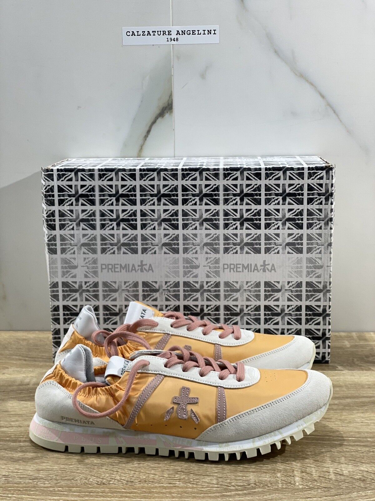 Premiata Seand Sneaker Donna Orange Bianco Casual Sneaker Woman Premia