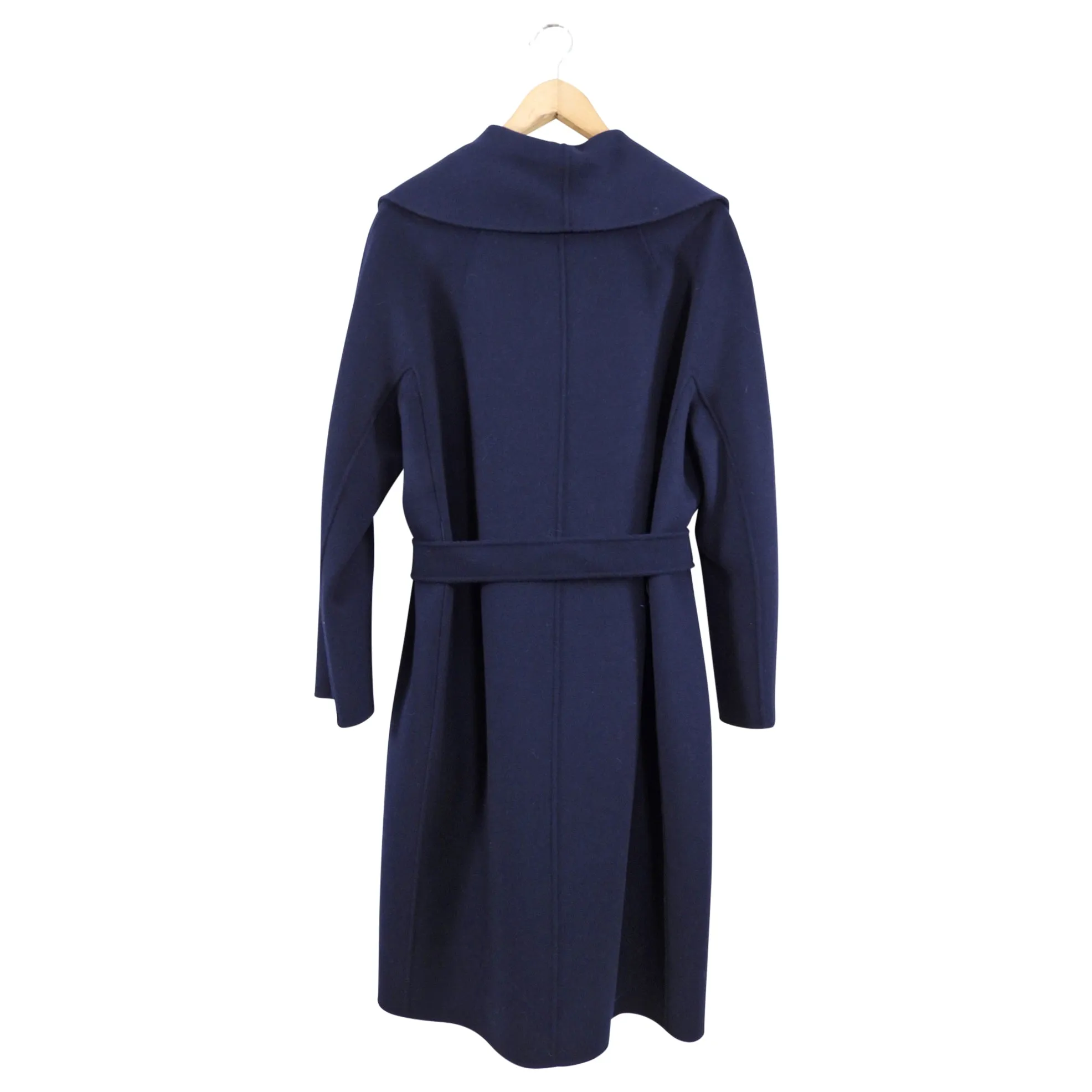 S Max Mara Double Faced Navy Wool Overcoat - FR46 / USA 12