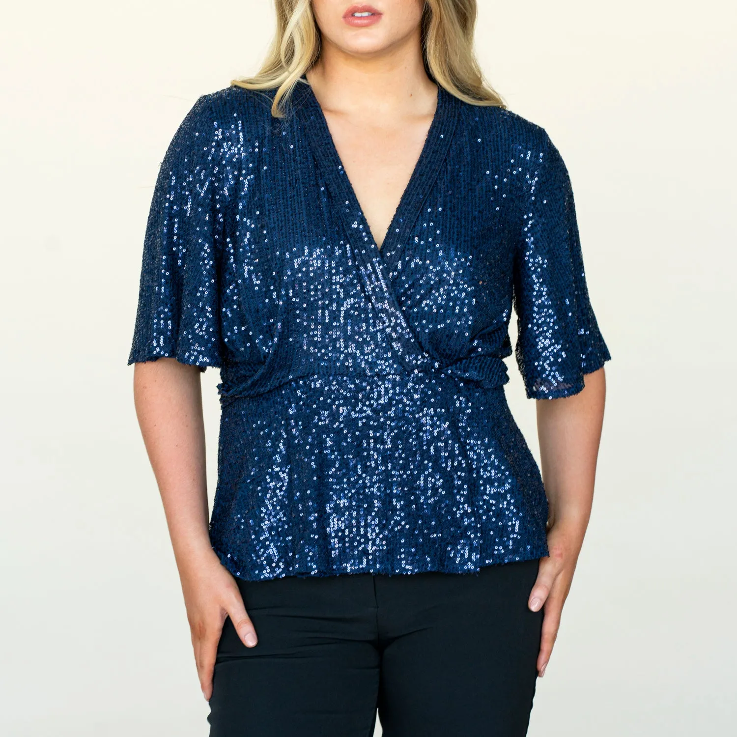 Sequin Top - Navy