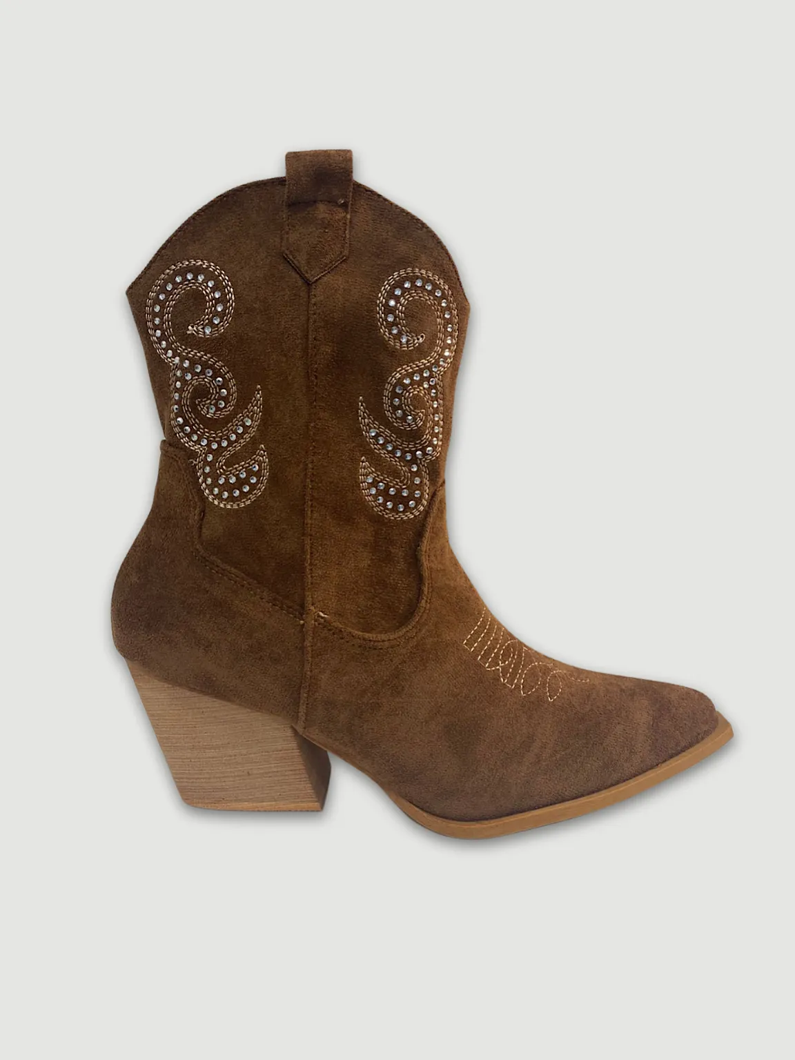 Tan Diamante Western Boots