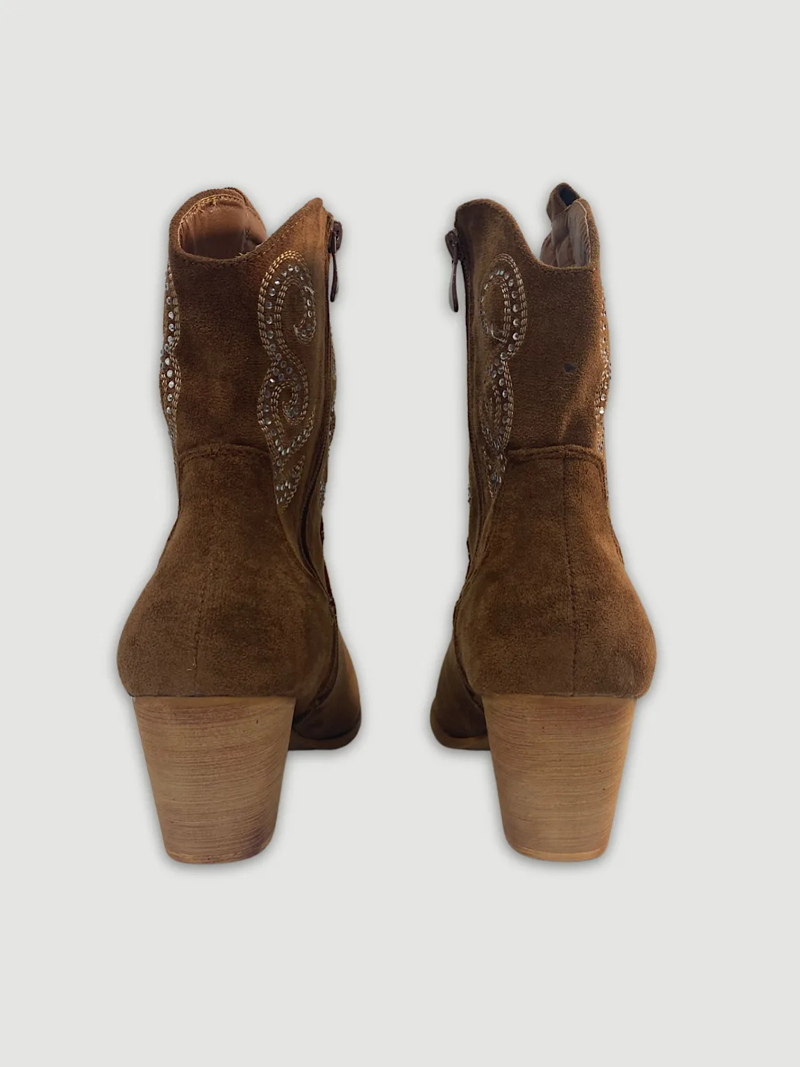 Tan Diamante Western Boots